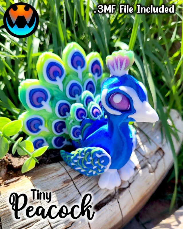 孔雀 Cinderwing3D Tiny Peacock-3D合纵社-3D打印模型STL格式3mf格式免费下载！