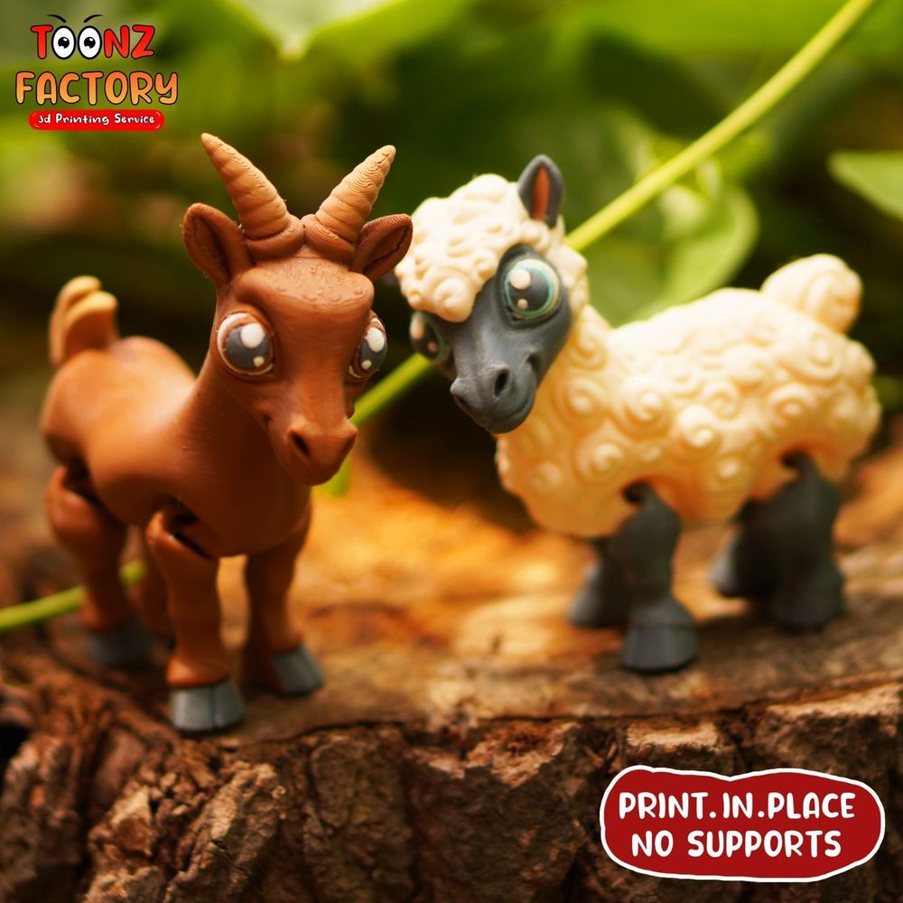 图片[3]-山羊与绵羊 CUTE FLEXI SHEEP AND GOAT ARTICULATED – STL 3D Portugal-3D合纵社-3D打印模型STL格式3mf格式免费下载！