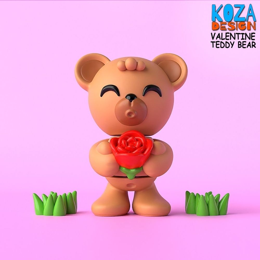 图片[2]-拿花小熊 KOZA TEDDY ROSES-3D合纵社-3D打印模型STL格式3mf格式免费下载！