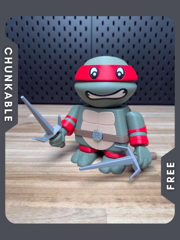 【积木玩具】忍者神龟 拉斐尔 Raphael the Teenage Mutant Ninja Chunk Kit No Support No AMS No Glue-3D合纵社-3D打印模型STL格式3mf格式免费下载！