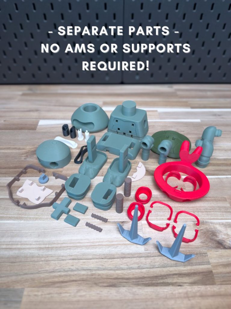 图片[2]-【积木玩具】忍者神龟 拉斐尔 Raphael the Teenage Mutant Ninja Chunk Kit No Support No AMS No Glue-3D合纵社-3D打印模型STL格式3mf格式免费下载！