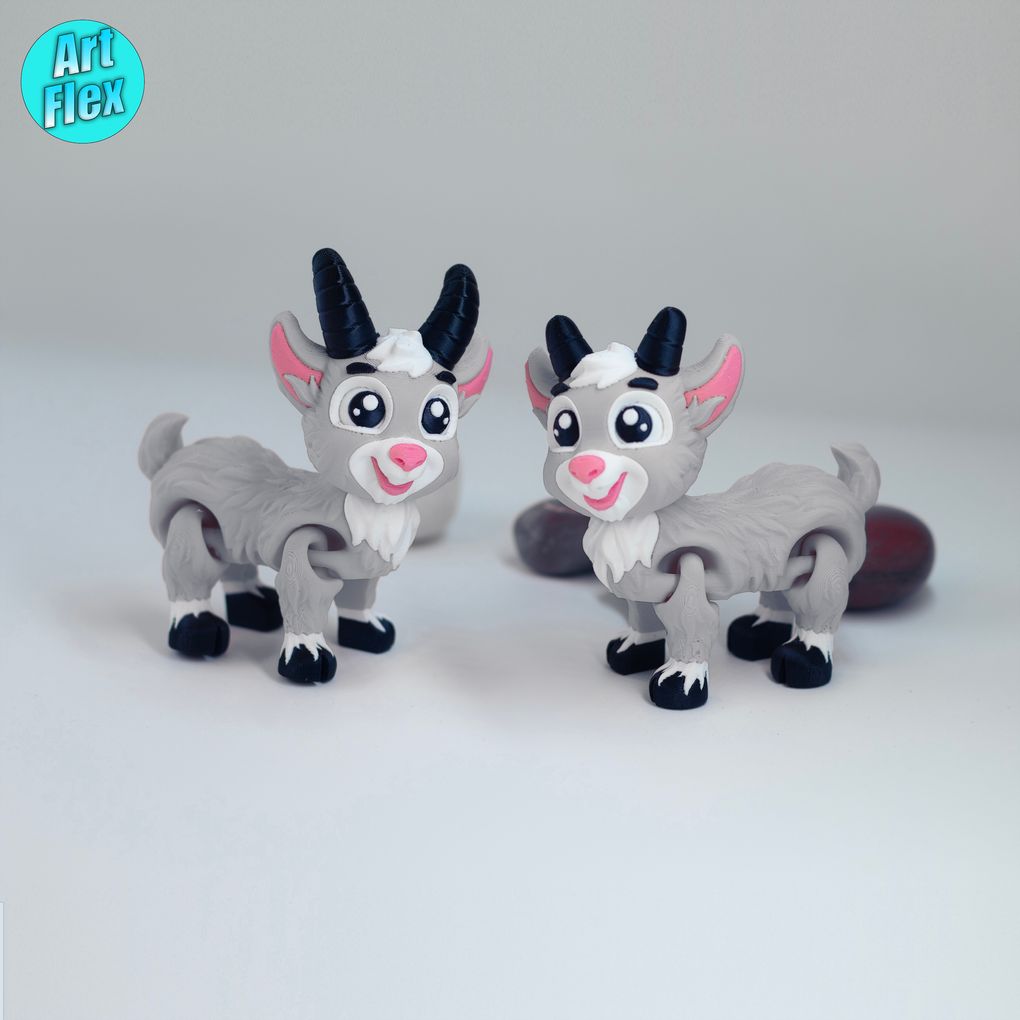 小山羊 ArtFlex-Toony-Goat FlexiSTL-3D合纵社-3D打印模型STL格式3mf格式免费下载！