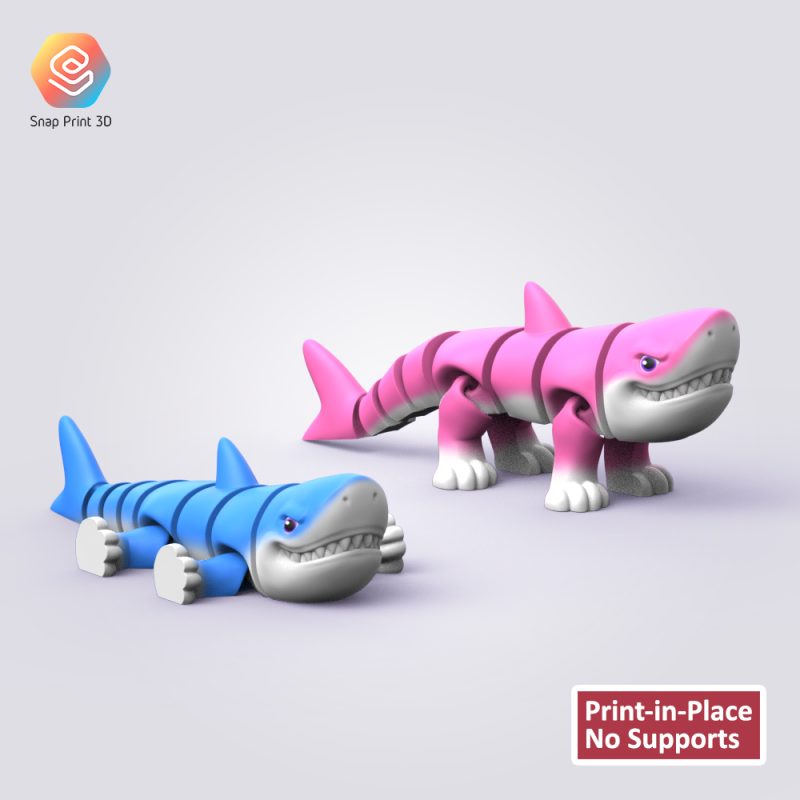 行走的鲨鱼  Flexi_STL Walking Shark-3D合纵社-3D打印模型STL格式3mf格式免费下载!