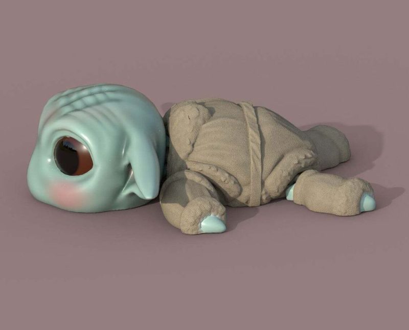 乌龟尤达宝宝-3D合纵社-3D打印模型STL格式3mf格式免费下载！