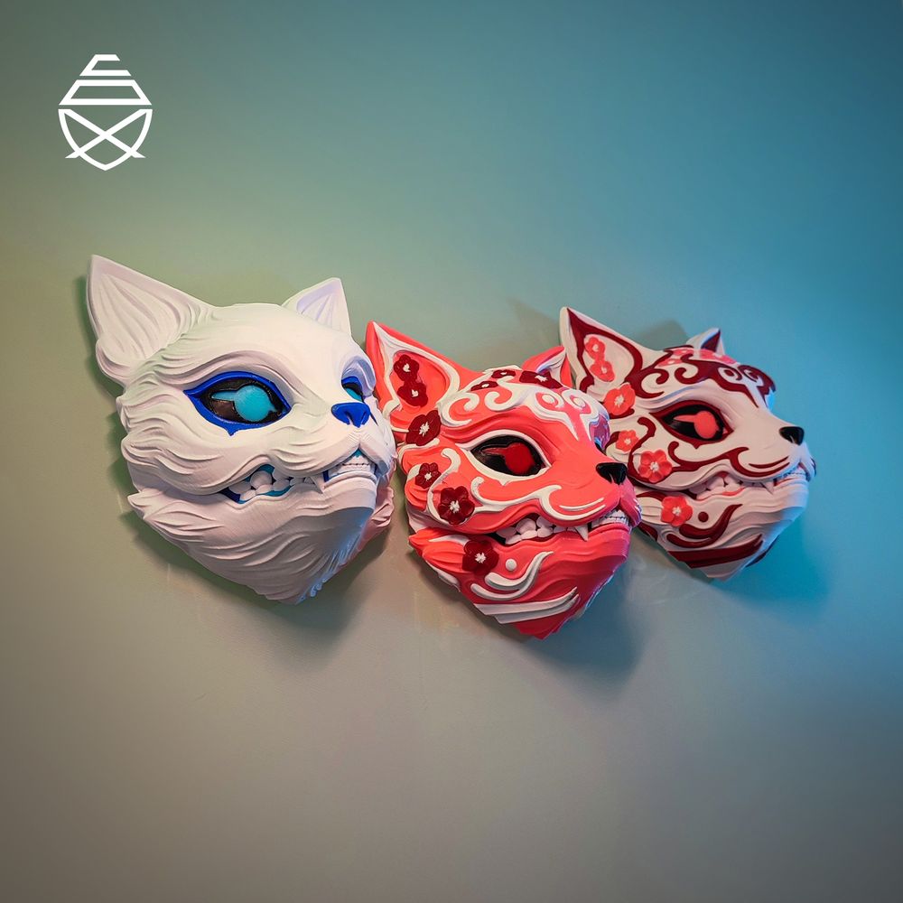 图片[3]-狐狸壁面具 Kitsune Wall Mask_PipeCox-3D合纵社-3D打印模型STL格式3mf格式免费下载！