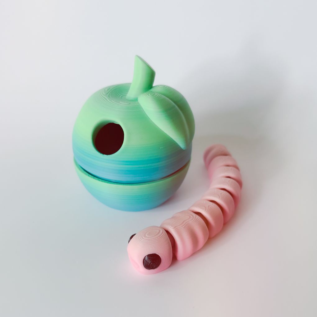 图片[2]-虫子苹果 Worm_Flexi_apple_container-3D合纵社-3D打印模型STL格式3mf格式免费下载！