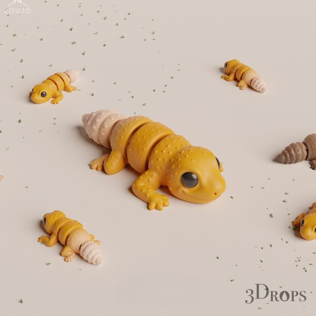 豹壁虎 Baby_Leopard_Gecko-3D合纵社-3D打印模型STL格式3mf格式免费下载！