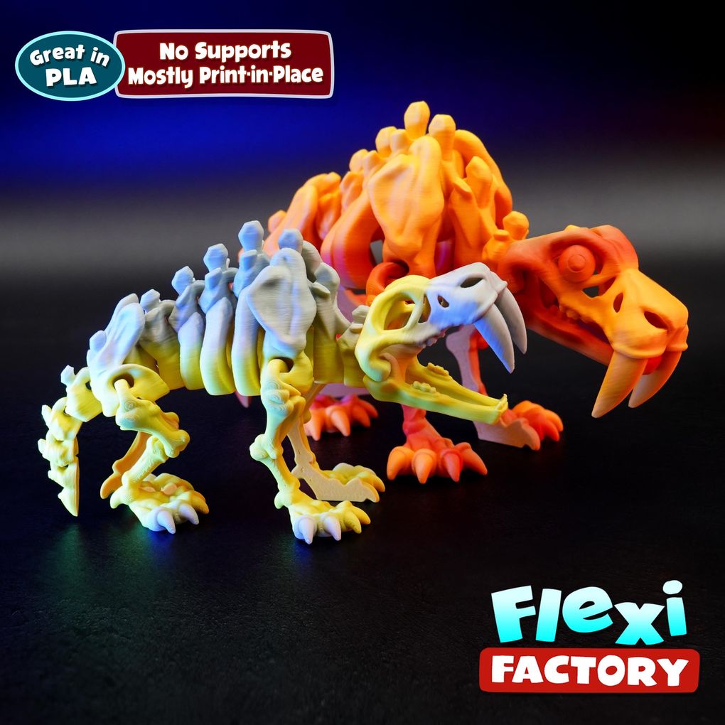 图片[2]-剑齿虎骨架Flexi Factory Skeleton Saber Tooth Tiger_allfiles-3D合纵社-3D打印模型STL格式3mf格式免费下载！