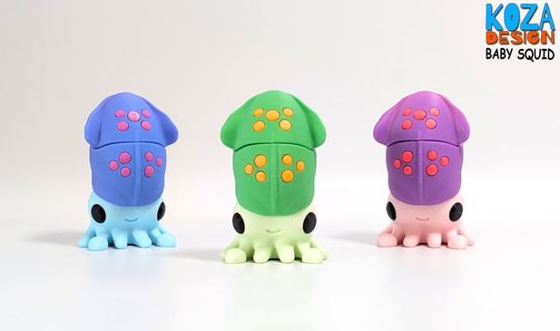 图片[2]-鱿鱼仔 Koza Design – Baby Squid-3D合纵社-3D打印模型STL格式3mf格式免费下载！