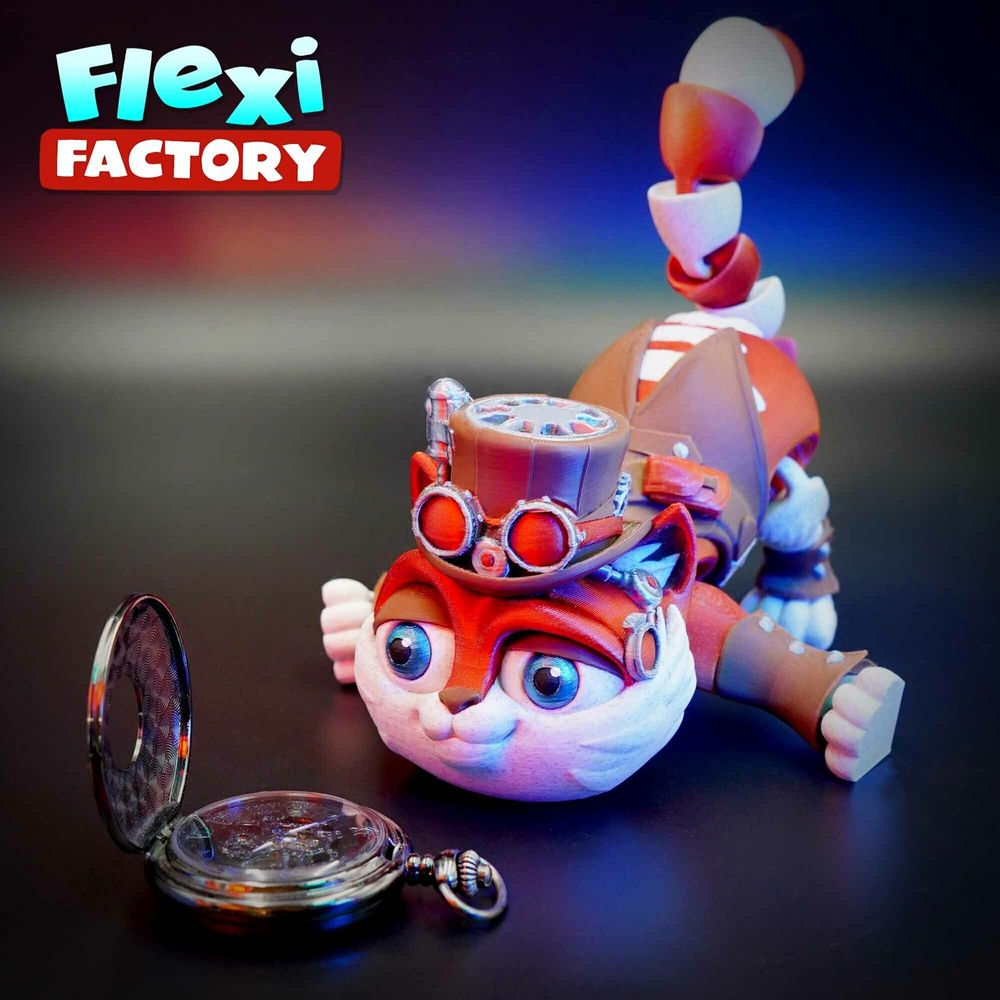 图片[3]-侦探猫 Bambu Flexi Factory Steampunk Cat-3D合纵社-3D打印模型STL格式3mf格式免费下载！