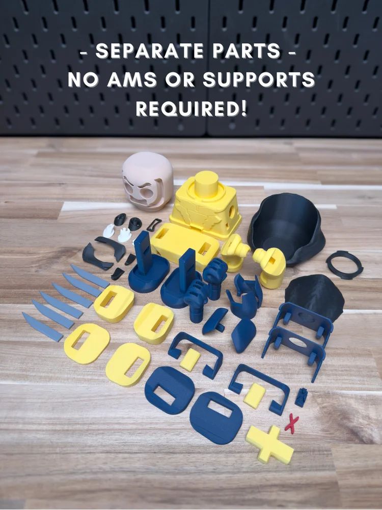 图片[2]-【积木玩具】金刚狼 Chunkerine Kit No Support No AMS No Glue-3D合纵社-3D打印模型STL格式3mf格式免费下载！