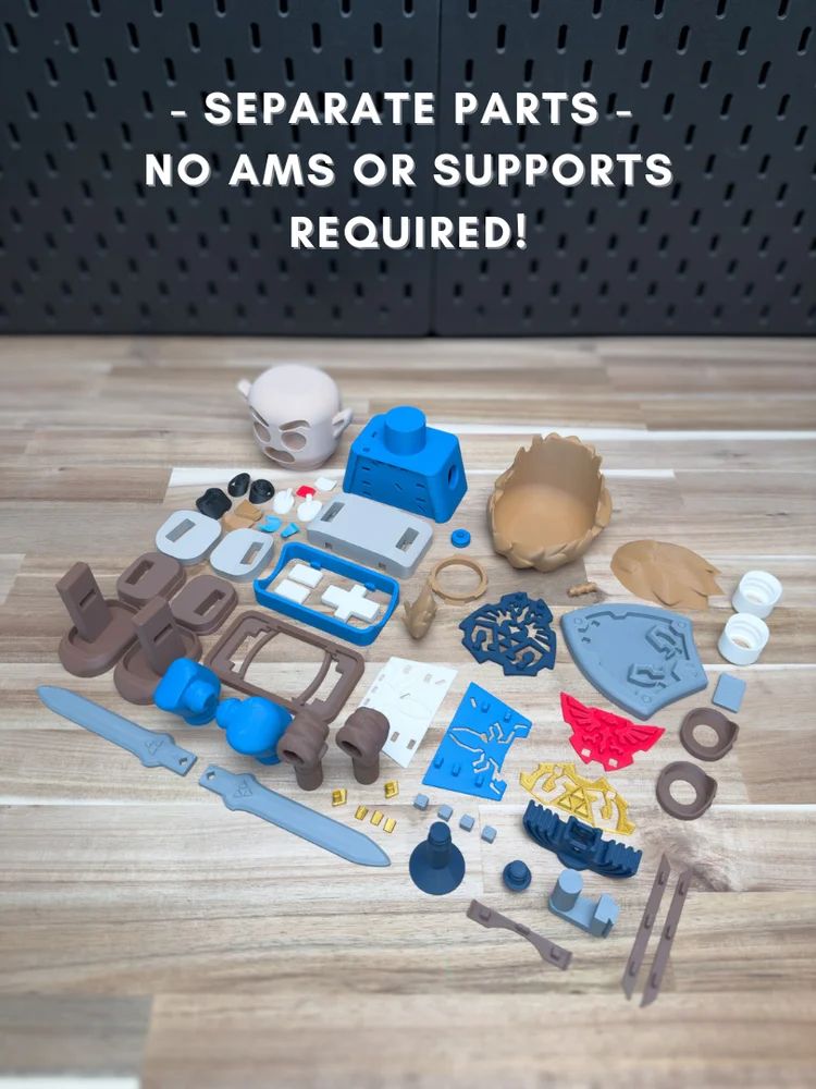 图片[2]-【积木玩具】塞尔达传说-林克 Chunky Link BotW Kit No Support No AMS No Glue-3D合纵社-3D打印模型STL格式3mf格式免费下载！