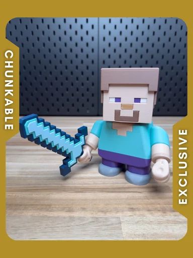 【积木玩具】我的世界-Steve-3D合纵社-3D打印模型STL格式3mf格式免费下载！