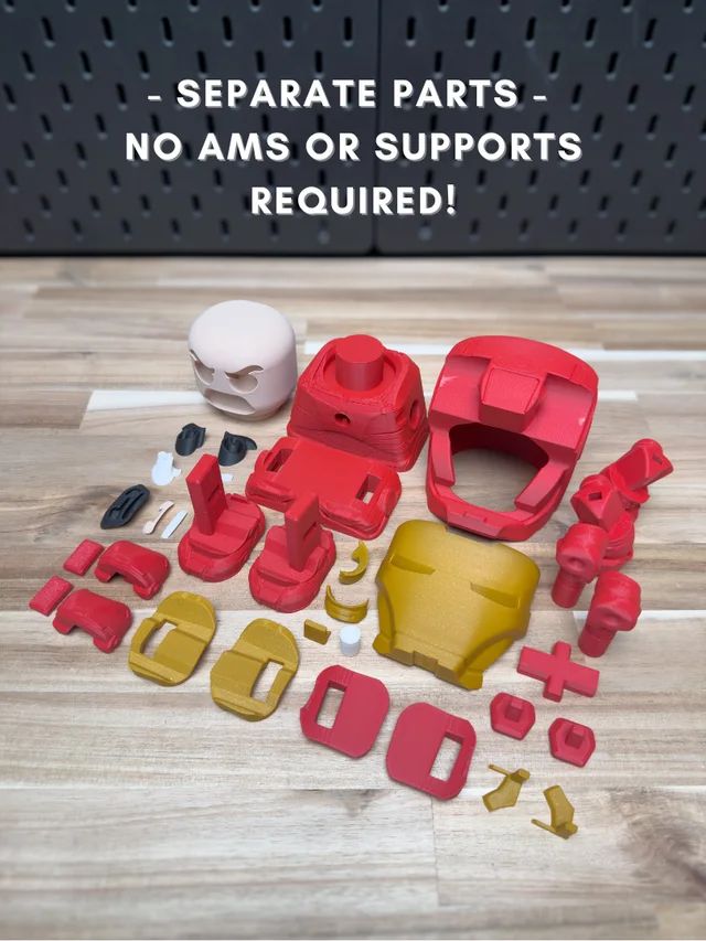 图片[2]-【积木玩具】钢铁侠 Iron-Chunk Kit No Support No AMS No Glue-3D合纵社-3D打印模型STL格式3mf格式免费下载！