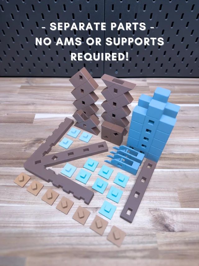 图片[2]-【积木玩具】我的世界-镐Minecraft Pickaxe Prop Kit No Support No AMS No Glue-3D合纵社-3D打印模型STL格式3mf格式免费下载！