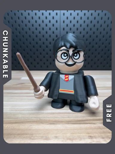 【积木玩具】哈利波特 Chunky Potter Kit No Support No AMS No Glue-3D合纵社-3D打印模型STL格式3mf格式免费下载！