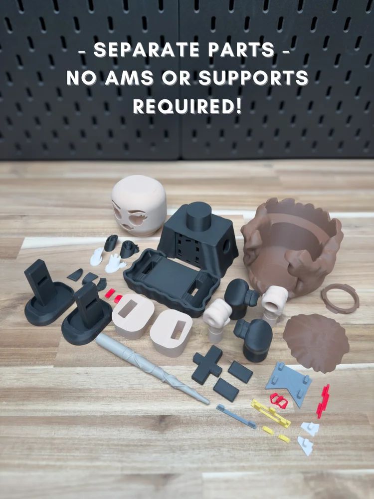 图片[3]-【积木玩具】哈利波特-赫敏 Hermione Chunker Kit No Support-3D合纵社-3D打印模型STL格式3mf格式免费下载！