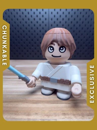【积木玩具】星球大战-卢克 Luke Chunkwalker Kit No Support No AMS No Glue-3D合纵社-3D打印模型STL格式3mf格式免费下载！