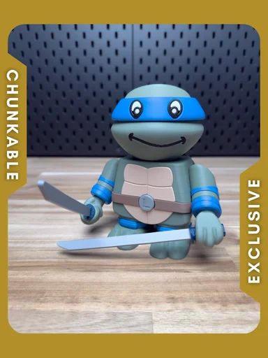 【积木玩具】忍者神龟-达芬奇 Leonardo the Teenage Mutant Ninja Chunk Kit No Support No AMS No Glue-3D合纵社-3D打印模型STL格式3mf格式免费下载！