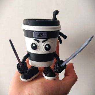 忍者咖啡杯 Cappuccino_assassino_articulated_toy_stls-3D合纵社-3D打印模型STL格式3mf格式免费下载！