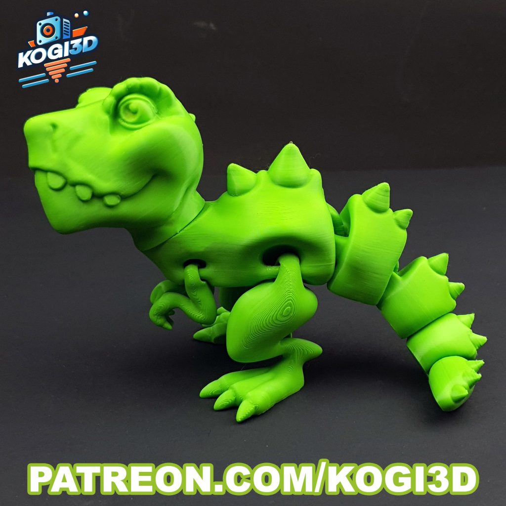 图片[2]-可爱的小绿龙 单色 Articulated+Flexi+T-Rex+Model-3D合纵社-3D打印模型STL格式3mf格式免费下载！