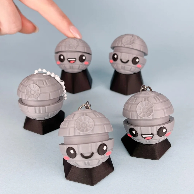 星球大战死星点击钥匙链-3D合纵社-3D打印模型STL格式3mf格式免费下载！