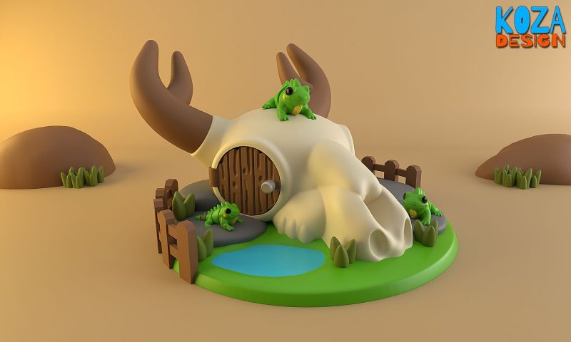 岩蜥小屋 Koza- Iguana House-3D合纵社-3D打印模型STL格式3mf格式免费下载！