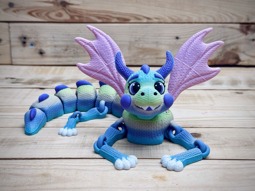 针织飞龙 Knitted dragon-3D合纵社-3D打印模型STL格式3mf格式免费下载！