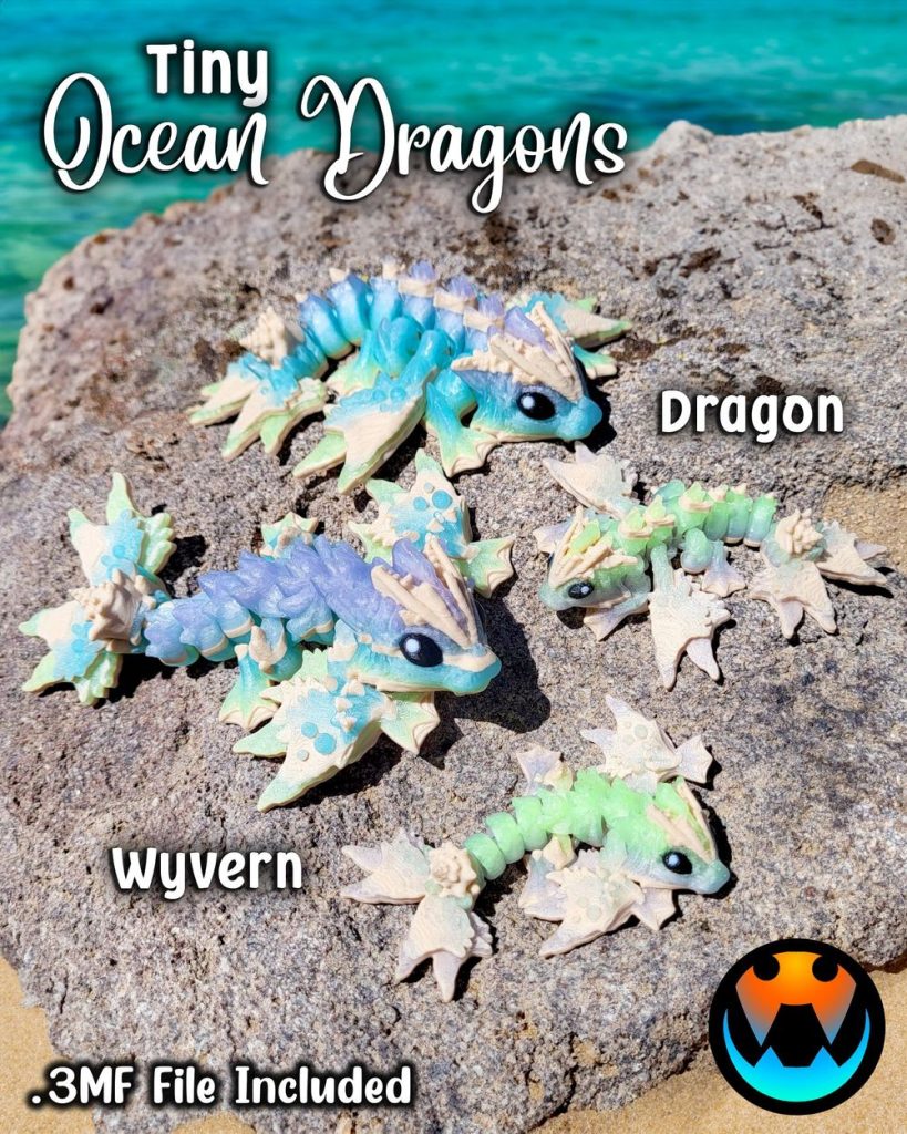 图片[4]-小海龙与双足飞龙 Tiny Ocean Dragon & Wyvern (by Cinderwing3D)-3D合纵社-3D打印模型STL格式3mf格式免费下载！