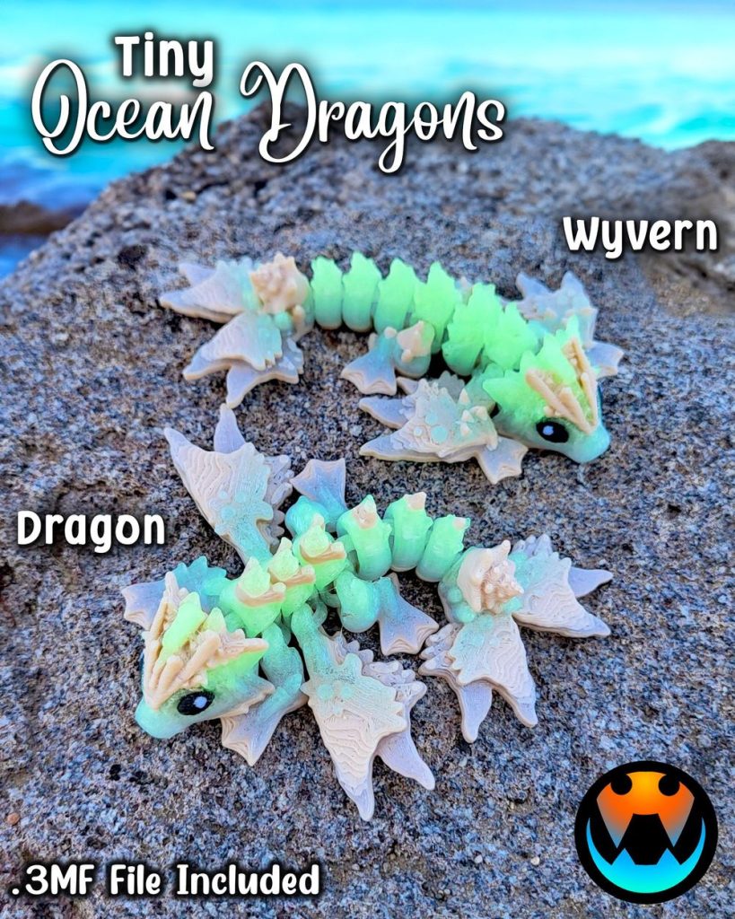 图片[2]-小海龙与双足飞龙 Tiny Ocean Dragon & Wyvern (by Cinderwing3D)-3D合纵社-3D打印模型STL格式3mf格式免费下载！