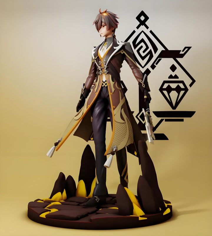 【原神】钟离 原神-尘世闲游 魔神 钟离-3D合纵社-3D打印模型STL格式3mf格式免费下载！