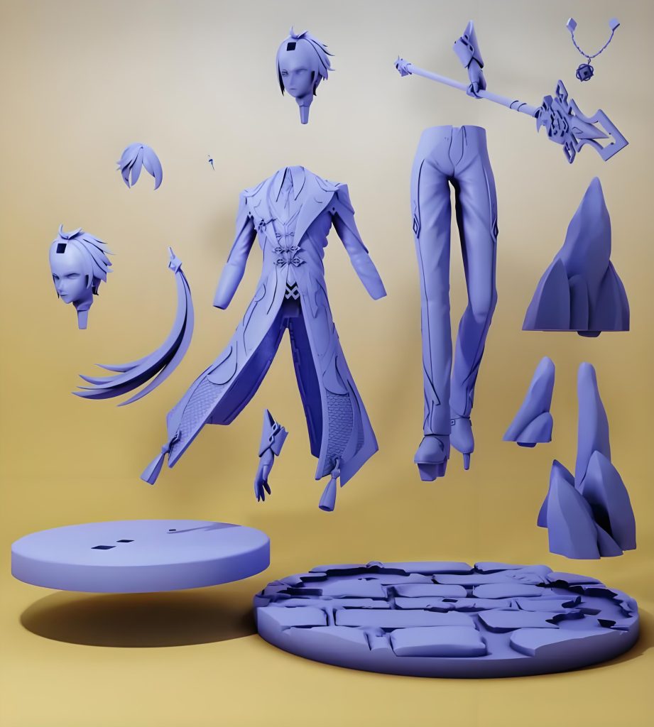 图片[3]-【原神】钟离 原神-尘世闲游 魔神 钟离-3D合纵社-3D打印模型STL格式3mf格式免费下载！