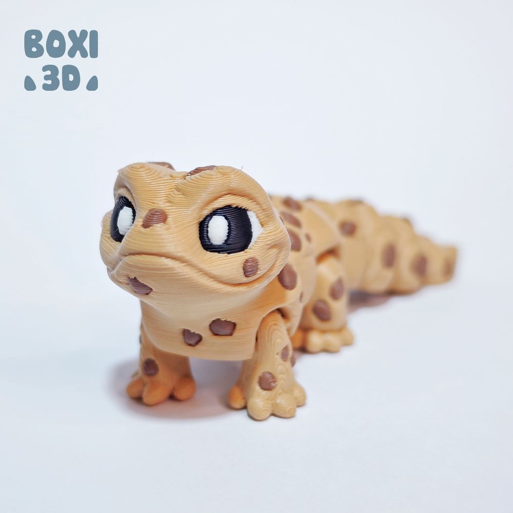 小壁虎 Boxi3D- Cookie Gecko-3D合纵社-3D打印模型STL格式3mf格式免费下载！