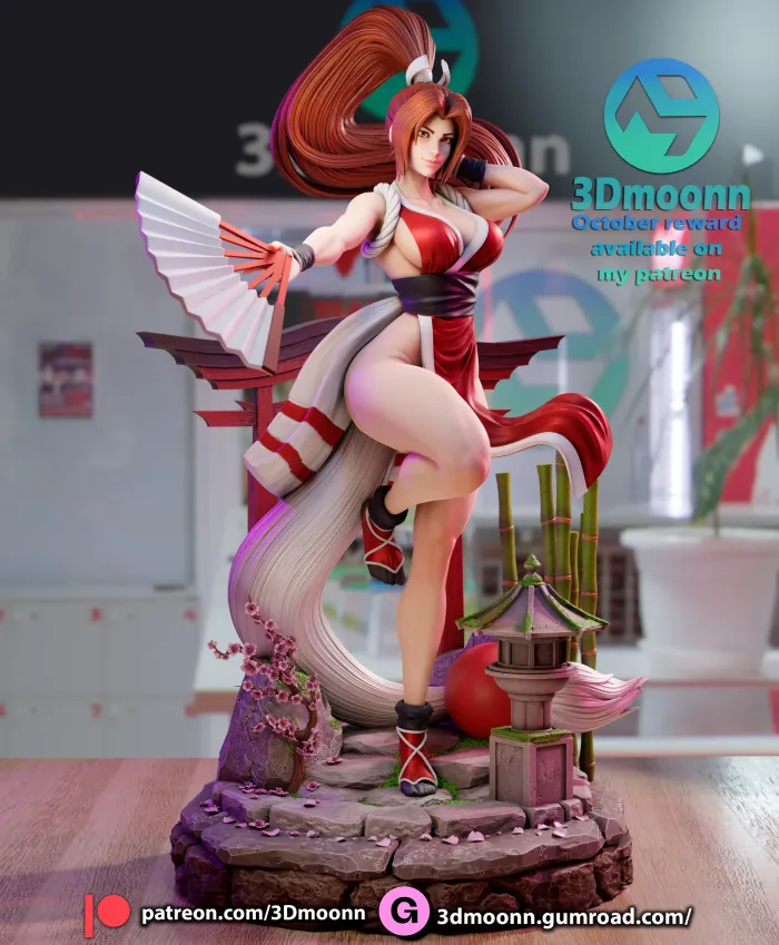 饿狼传说-不知火舞-3D合纵社-3D打印模型STL格式3mf格式免费下载！