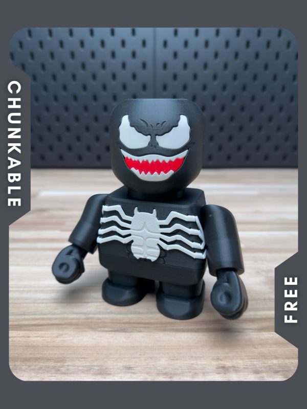 【积木玩具】毒液 Chunky Venom Kit No Support No AMS No Glue-3D合纵社-3D打印模型STL格式3mf格式免费下载！