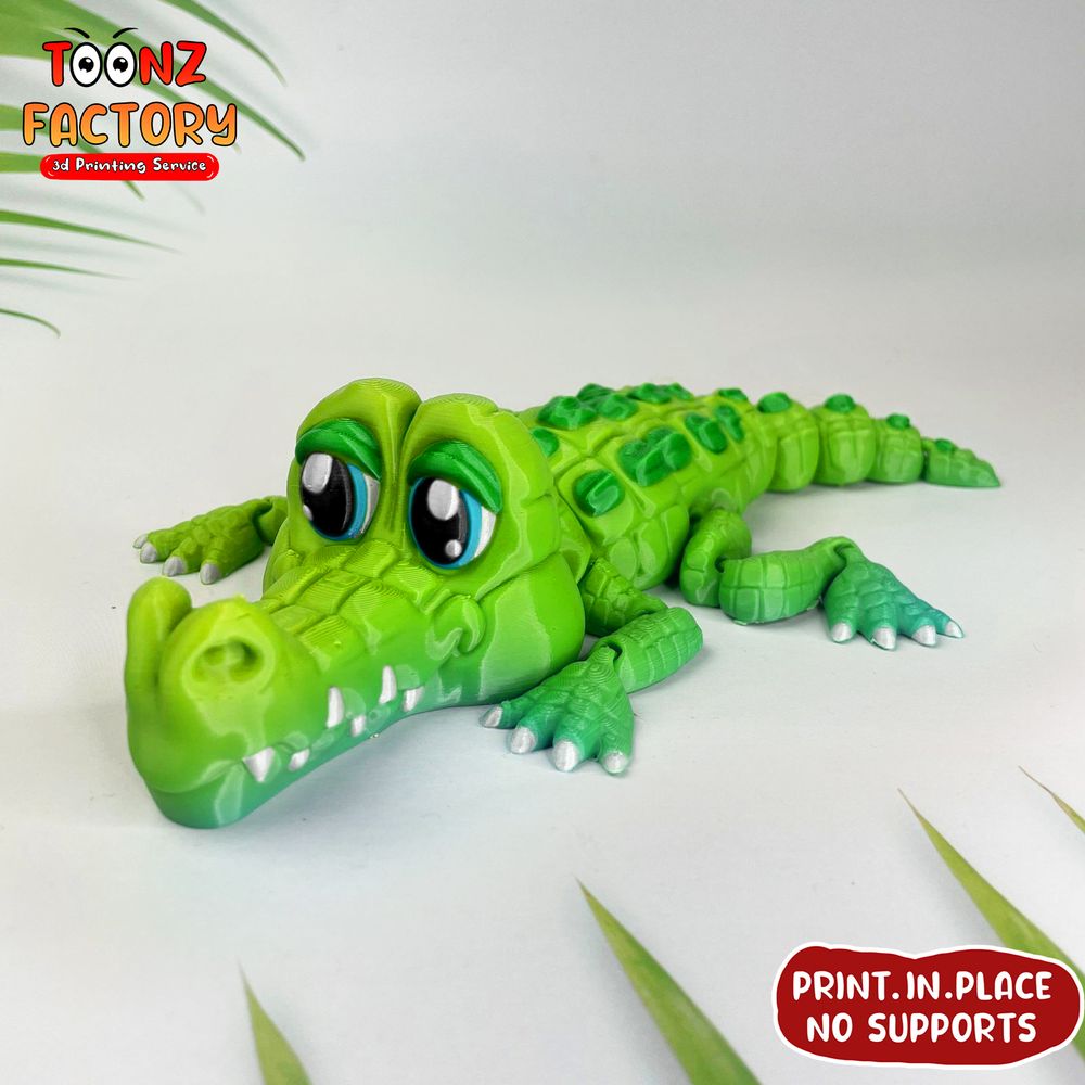 鳄鱼 FlexiSTL Crocodile-3D合纵社-3D打印模型STL格式3mf格式免费下载！