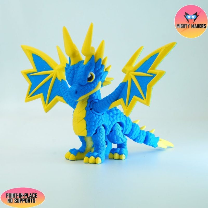 电龙 Flexi Electric Dragon @Print3DWorld-3D合纵社-3D打印模型STL格式3mf格式免费下载！
