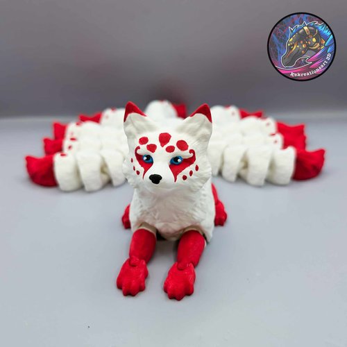 九尾狐 Flexi Nine Tailed Kitsune-3D合纵社-3D打印模型STL格式3mf格式免费下载！