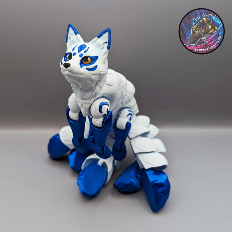 五尾狐 kitsune+flexi+new-3D合纵社-3D打印模型STL格式3mf格式免费下载!