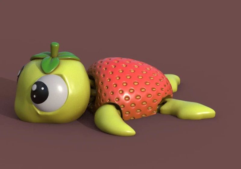 乌龟草莓 Strawberry Turtle @Print3DWorld-3D合纵社-3D打印模型STL格式3mf格式免费下载！