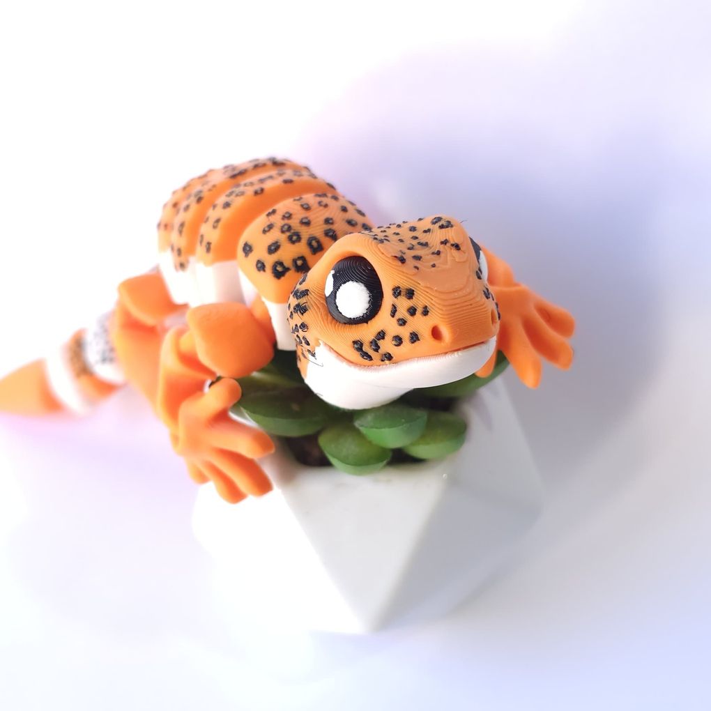 豹纹壁虎 Nice Flexi Gecko Patreon-3D合纵社-3D打印模型STL格式3mf格式免费下载！