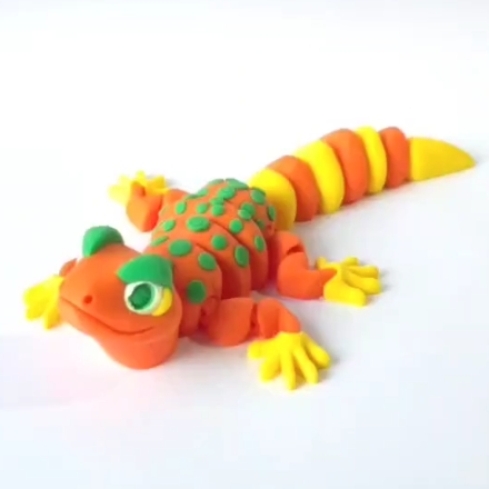 彩色壁虎 Nice Flexi Gecko-3D合纵社-3D打印模型STL格式3mf格式免费下载！