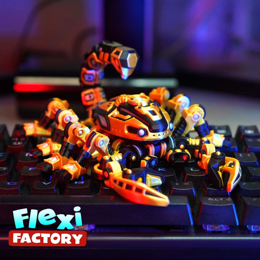 机械蝎子 Flexi Factory Cyber Scorpion-3D合纵社-3D打印模型STL格式3mf格式免费下载！