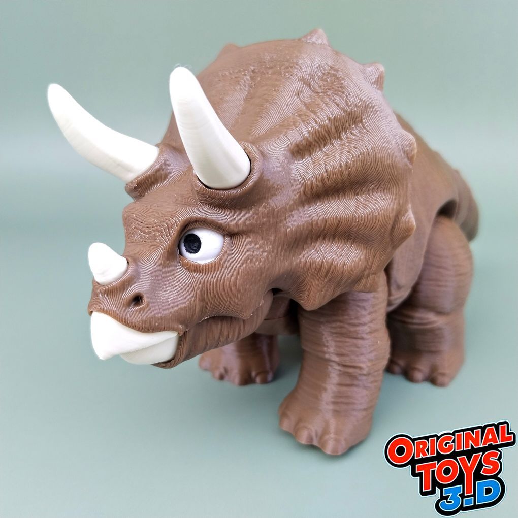 图片[2]-三角龙 Triceratops Articulate Flexi-3D合纵社-3D打印模型STL格式3mf格式免费下载！