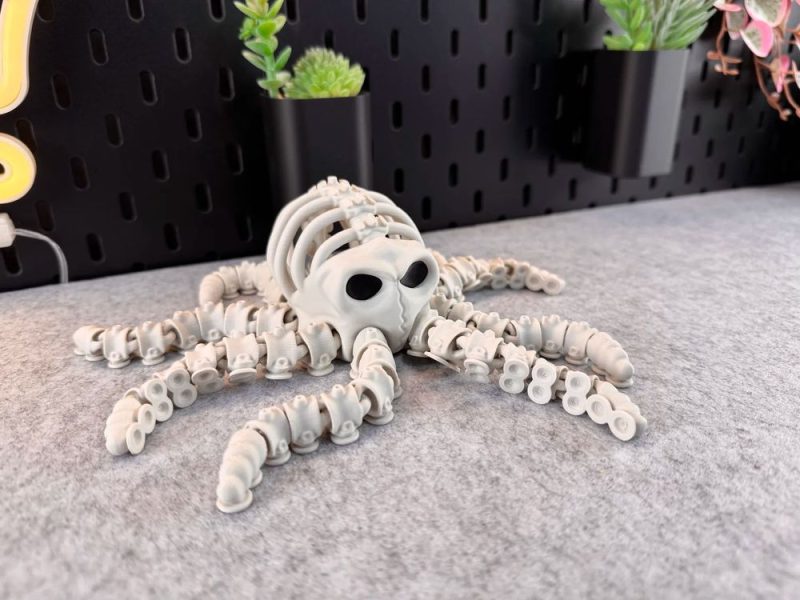 骷髅章鱼 Articulated Skeleton Octopus-3D合纵社-3D打印模型STL格式3mf格式免费下载!