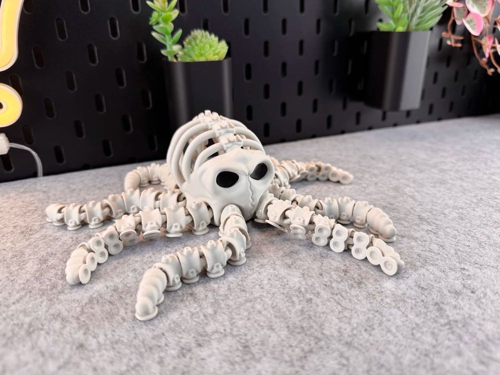 骷髅章鱼 Articulated Skeleton Octopus-3D合纵社-3D打印模型STL格式3mf格式免费下载！