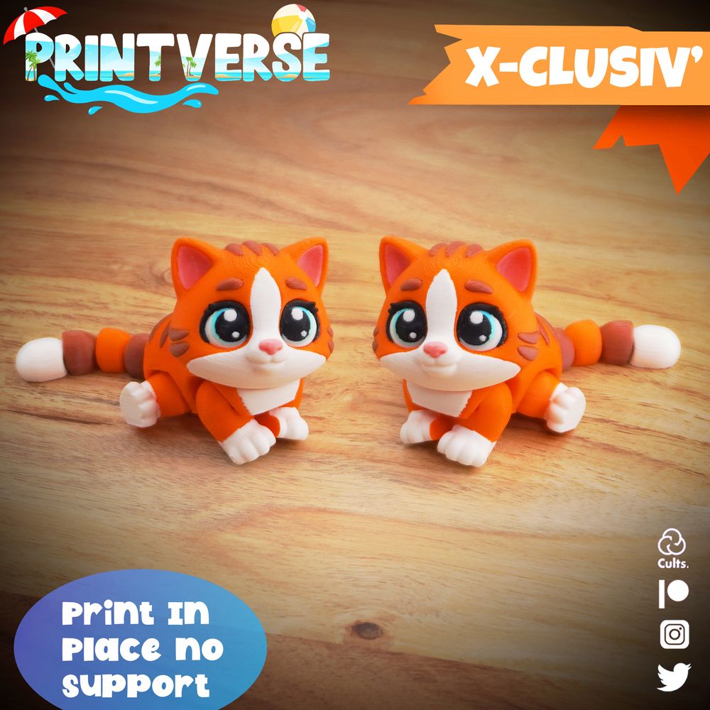 小猫 Ginger Cat Exclusive Release-3D合纵社-3D打印模型STL格式3mf格式免费下载！
