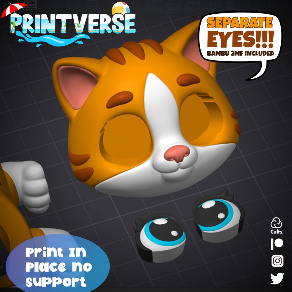 图片[2]-小猫 Ginger Cat Exclusive Release-3D合纵社-3D打印模型STL格式3mf格式免费下载！