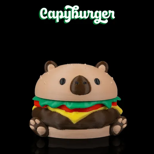 汉堡熊 Capyburger-3D合纵社-3D打印模型STL格式3mf格式免费下载！