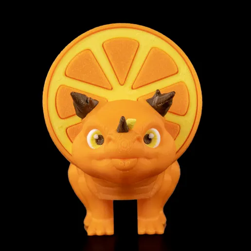 橘子三角龙 Orange Sliceratops-3D合纵社-3D打印模型STL格式3mf格式免费下载！